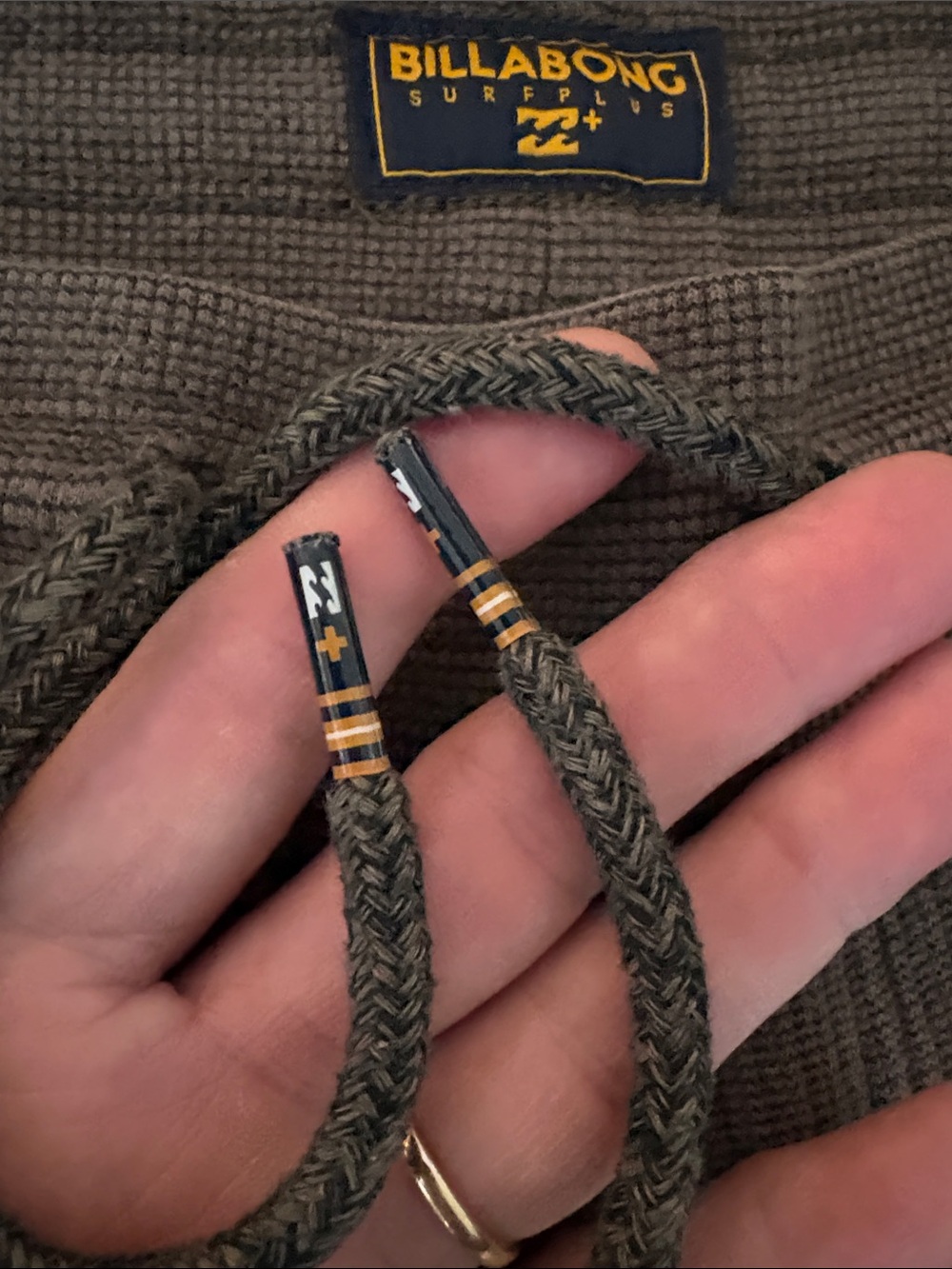 Billabong Micro Corduroy Pattern Drawstring Jogger Pants - Olive Green - Size M - Picture 2 of 7